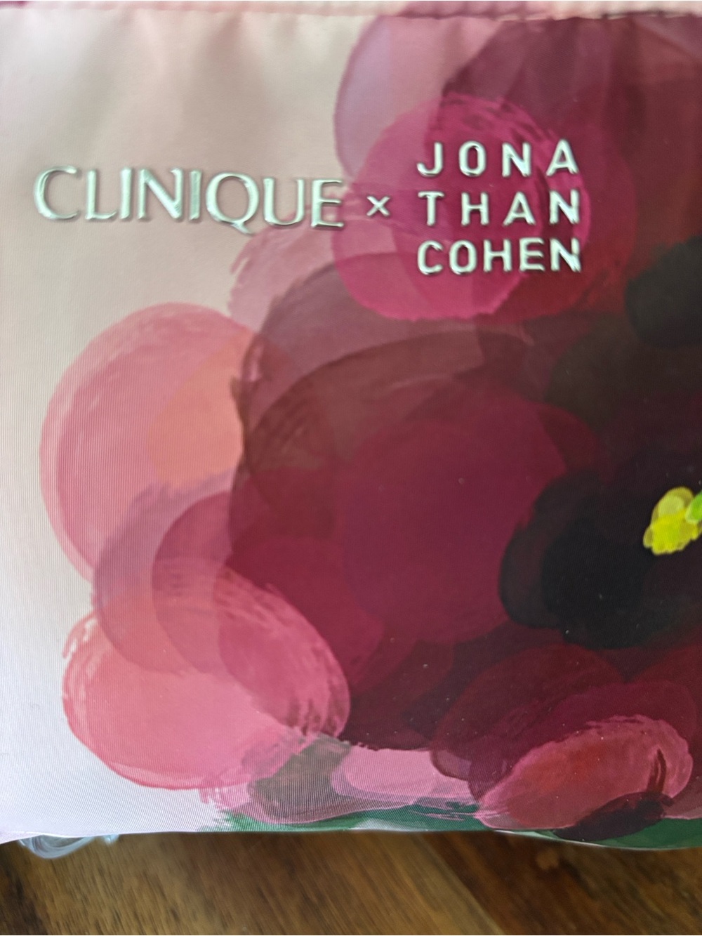 Clinique Pink Floral Zip Cosmetic Pouch - Picture 3 of 3